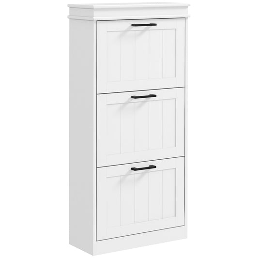 Three-Drawer Minimalistic Shoe Storage Cabinet, for 15 Shoes