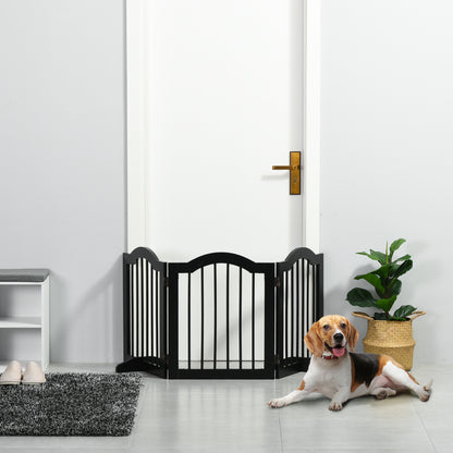 Freestanding Dog Gate Wooden Stair Gate for Dogs with Support Feet Foldable Pet Fence Safety Barrier for the House Doorway St
