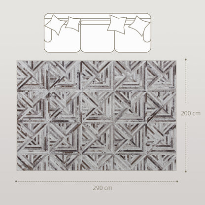 Modern Area Rug, Triangle Pattern Non-Slip Washable Rug, Chenille Floor Carpet for Living Room, Bedroom, Dining Room