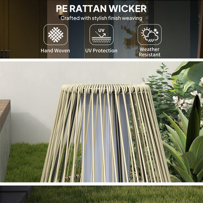Garden Rattan Lamp, 72 cm Tall Solar Rattan Floor Lamp, Solar Garden Light with Auto On/Off LED, IP44 for Outdoor, Porch
