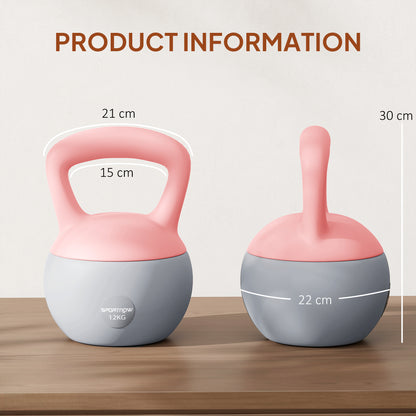 12KG Soft Kettlebell, Kettlebell with Non-Slip Handle for Home Gym, Weight Lifting, Strength Training, Pink/Grey
