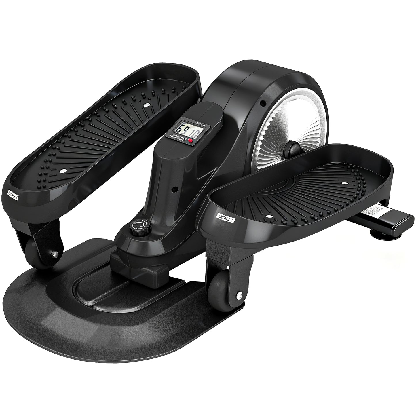 Under Desk Elliptical Machine with LCD Monitor, 8 Adjustable Magnetic Resistances for 2-in-1 Seat & Stand Up Exercise