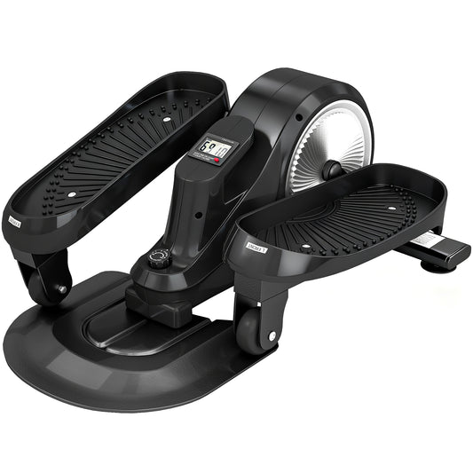 Under Desk Elliptical Machine with LCD Monitor, 8 Adjustable Magnetic Resistances for 2-in-1 Seat & Stand Up Exercise