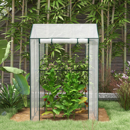 Green House, Mini Greenhouse with 2 Roll-up Doors, Vent Holes and Reinforced Cover, 100 x 80 x 150cm