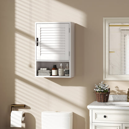 Bathroom Cabinet, Wall Mounted Storage Cabinet with Adjustable Shelves, 40 x 20 x 60 cm, White