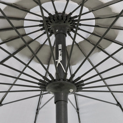 2.5m Tilting Parasol, with Pleated Canopy - Light Grey