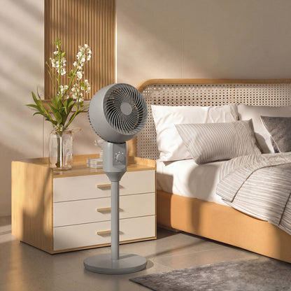 Air Circulator Fan Pedestal Cooling Fan with 3 Speed and Carry Handle, 9 Inch, Grey