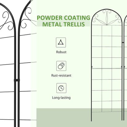 Metal Trellis Set of 2, Garden Trellis for Climbing Plants Support Frames, Grid Design