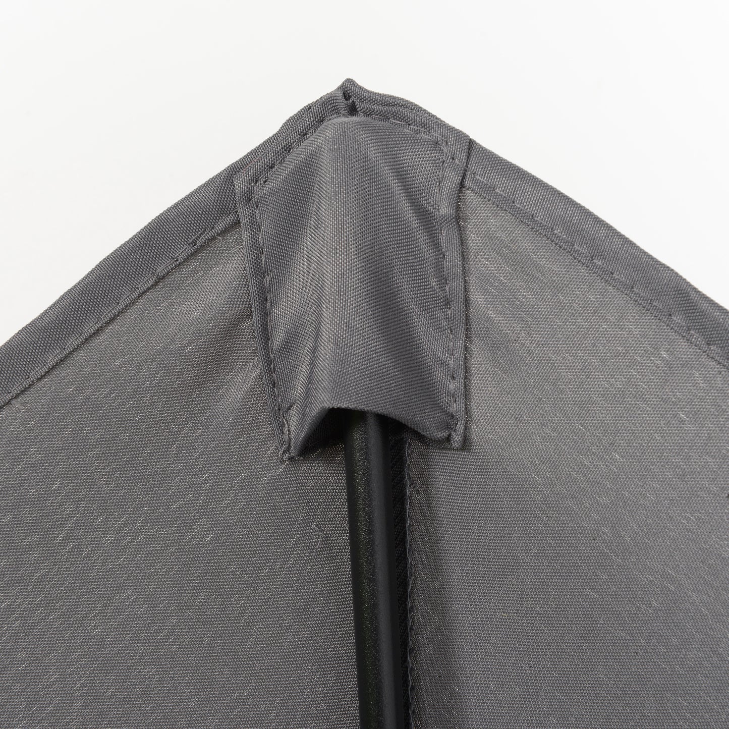 2m Garden Parasol Umbrella, Outdoor Sun Shade with 6 Sturdy Ribs for Balcony, Bench, Garden, Dark Grey