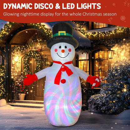 8FT Christmas Inflatable Outdoor Decoration with Dynamic Disco & LED Lights