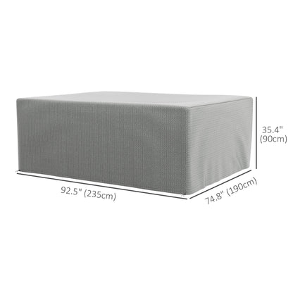 235 x 190 x 90 cm Large Patio Set Covers, Outdoor Garden Furniture Protection Cover Protector Waterproof Anti-UV Grey