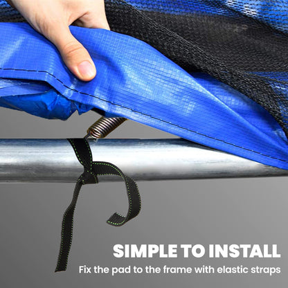 10FT Trampoline Spring Cover, Plastic Trampoline Pad Replacement with Elastic Cord, Waterproof