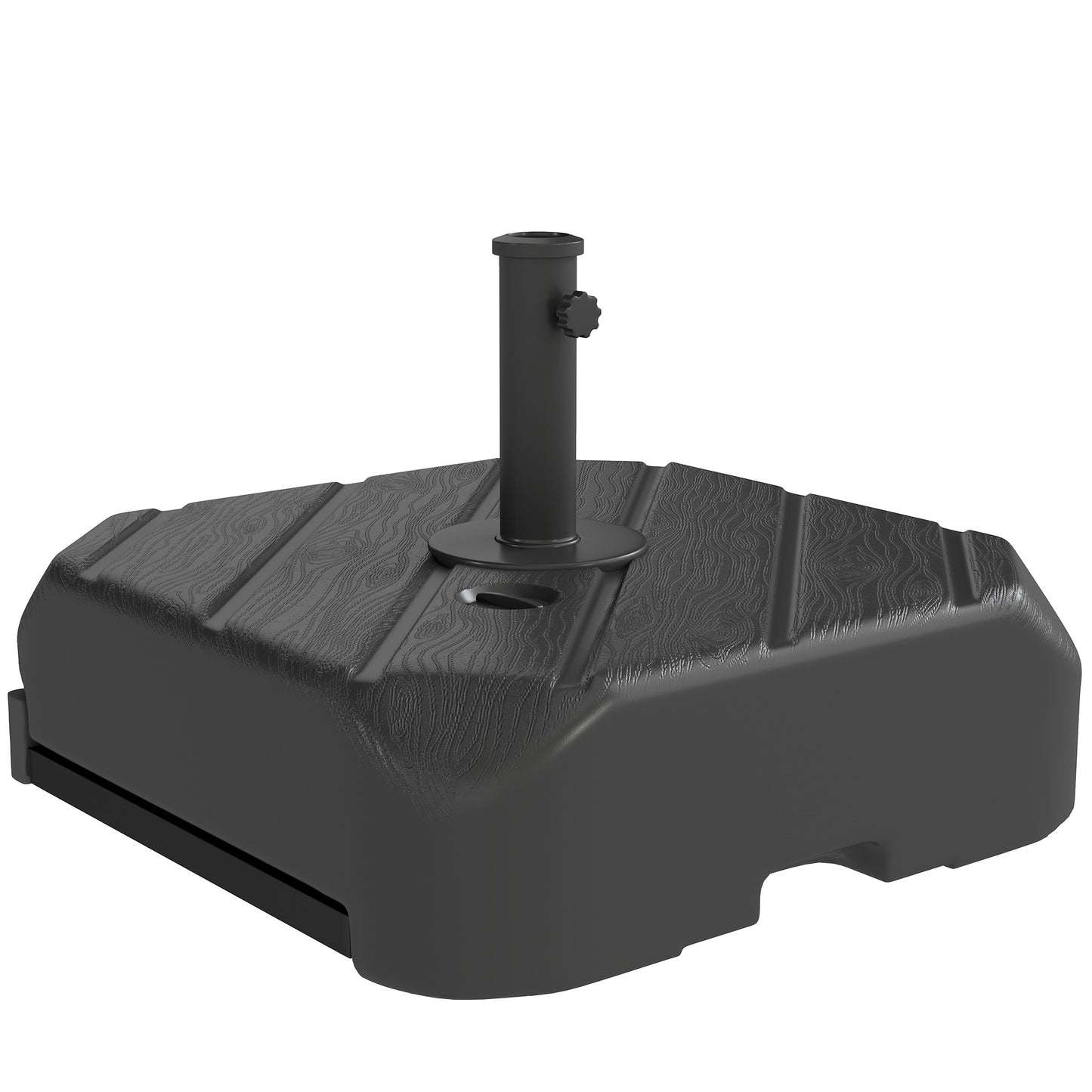 Garden Parasol Base with Wheels, Telescopic Handle, 72 kg /45 kg Fillable Sun Umbrella Base Parasol Stand, Black