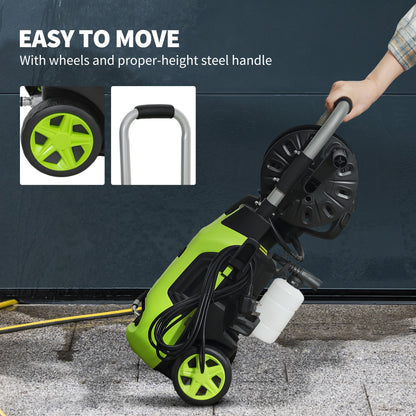 1800W High Pressure Washer, 150 Bar Pressure, 420 L/h Flow, Portable Power Washer Jet Wash Cleaner with Adjustable Nozzle