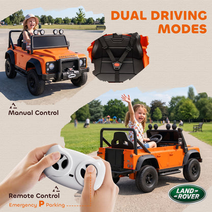 Kids Ride On Car with Remote Control, Music, Horn, 4 Spring Suspension Wheels, LED Lights for 3-5 Years Old, Orange