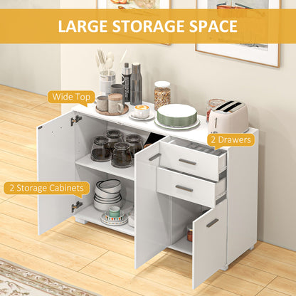 Sideboard, Modern Storage Cabinet with 2 Drawers, 3 Doors and Adjustable Shelves, Kitchen Cabinet for Living Room