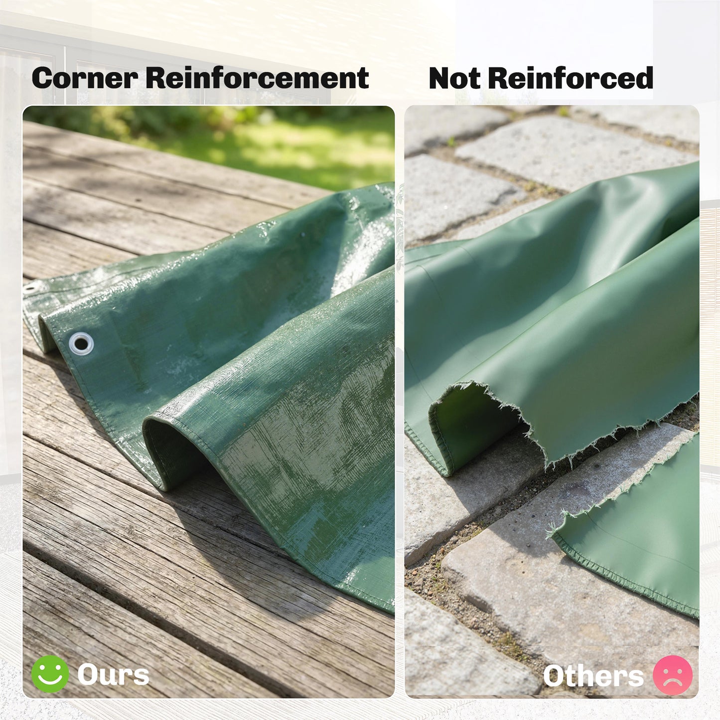 4 x 6m Waterproof Tarpaulin, 90GSM Tear-Resistant PE Tarp with Reinforced Grommets, UV Protected Cover