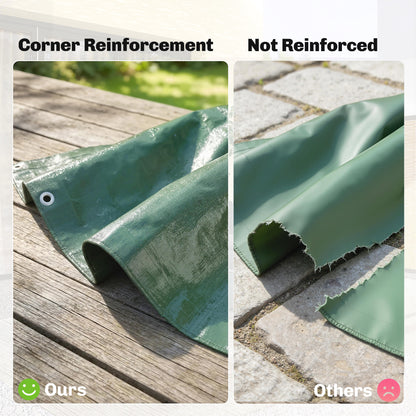 4 x 6m Waterproof Tarpaulin, 90GSM Tear-Resistant PE Tarp with Reinforced Grommets, UV Protected Cover