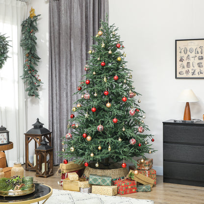 7 ft Full Spruce Christmas Tree with Realistic Dense Tips, Easy Assembly - Green