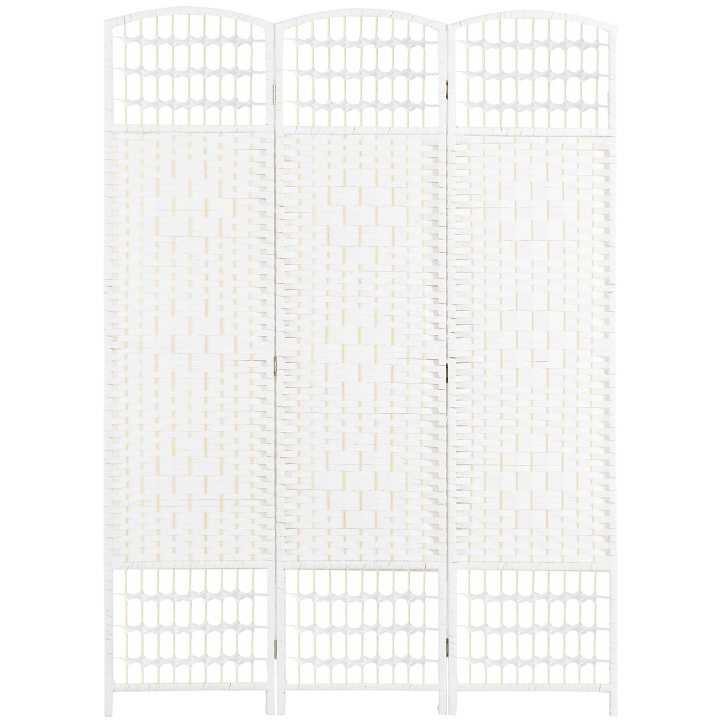 3 Panel Folding Room Divider, Privacy Screen, Paravent Partition Separator for Living Room, Bedroom, White