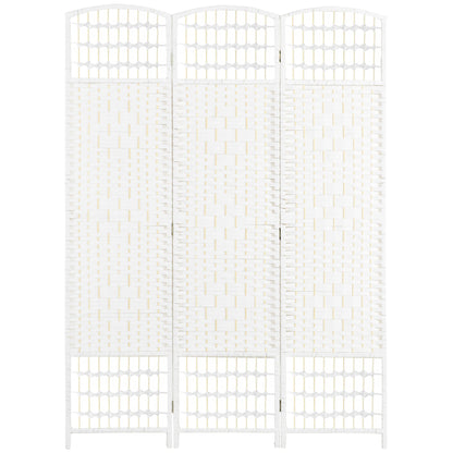 3 Panel Folding Room Divider, Privacy Screen, Paravent Partition Separator for Living Room, Bedroom, White