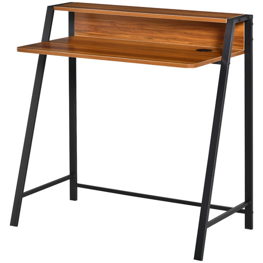 Writing Desk Computer Table Home Office PC Laptop Workstation Storage Shelf 84L x 45W cm Walnut