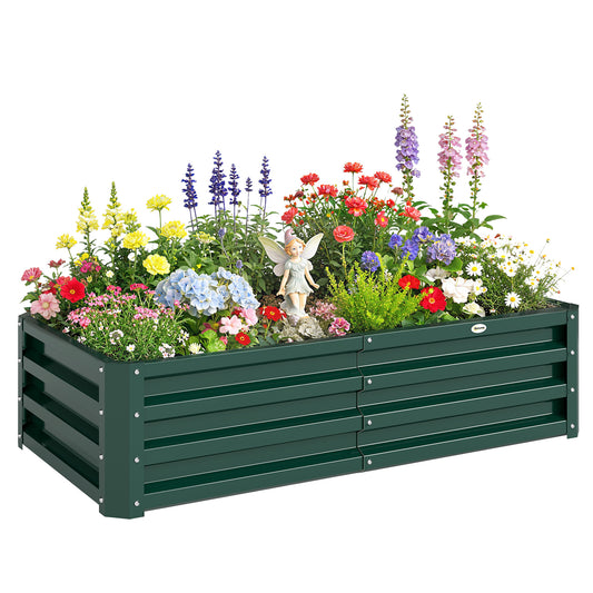 Raised Beds for Garden, Galvanized Outdoor Planters, for Herbs and Vegetables, Use for Patio, Backyard, Balcony, Green