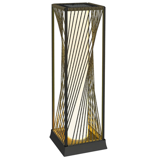 Garden Rattan Lamp, 77 cm Tall Solar Rattan Floor Lamp, Solar Garden Light with Auto On/Off LED Lights