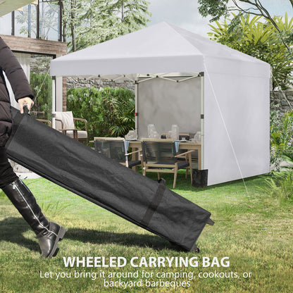 3 x 3 (M) Pop Up Gazebo, UPF 30+ with 2 Sidewalls, Leg Weight Bags and Wheeled Bag