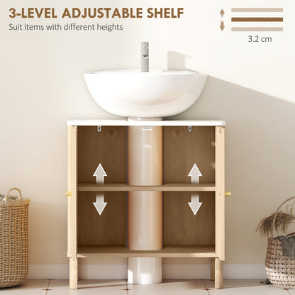 Under Sink Bathroom Cabinet for Basin without or with Pedestal - Oak