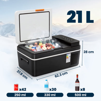 20L Compressor Car Fridge Freezer, Camping Refrigerator with App Control, 12/24V DC and 100-240V AC