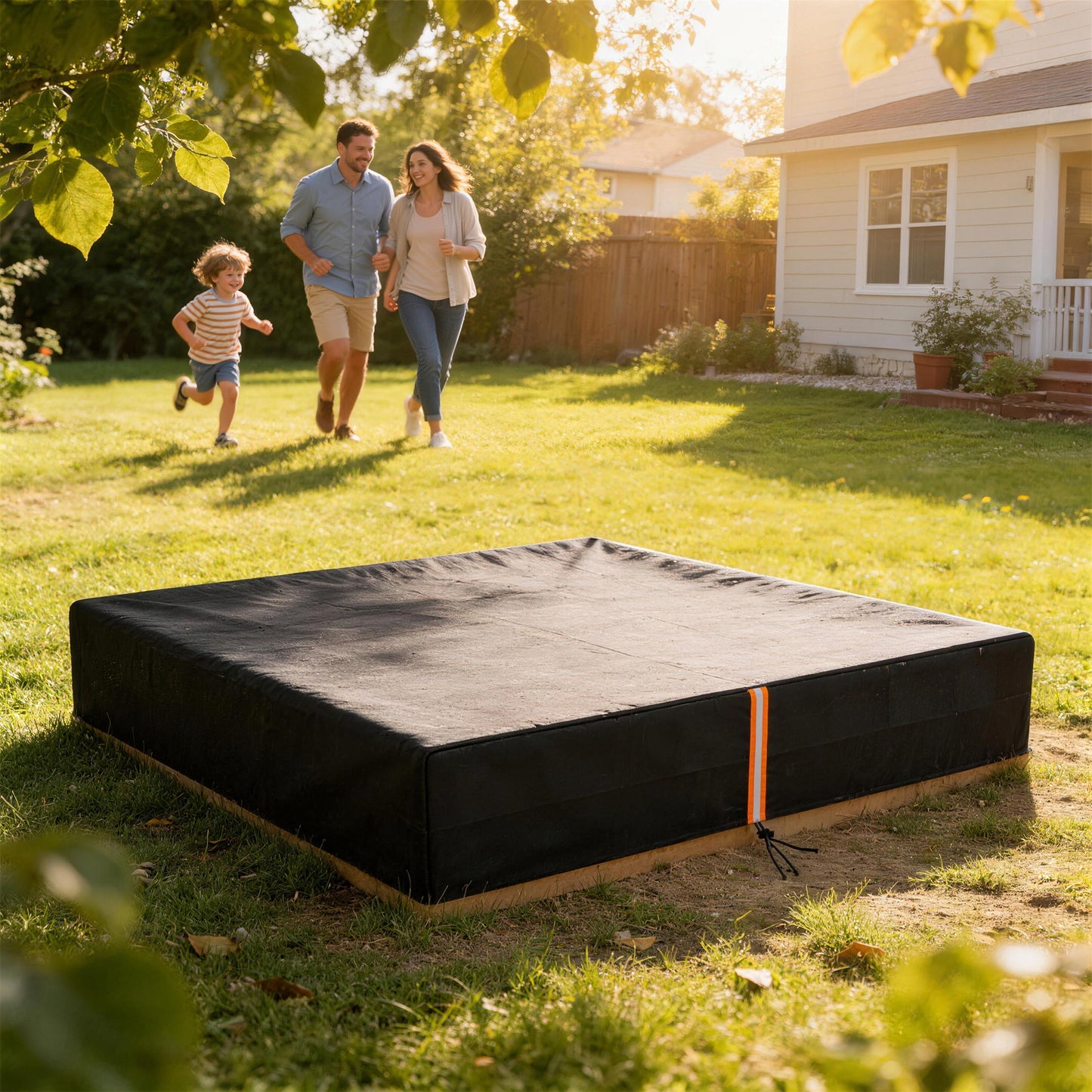 Sandbox Cover, Square Sandpit Cover Waterproof Dustproof UV Protection, Sandbox Canopy with Drawstring and Elastic Band