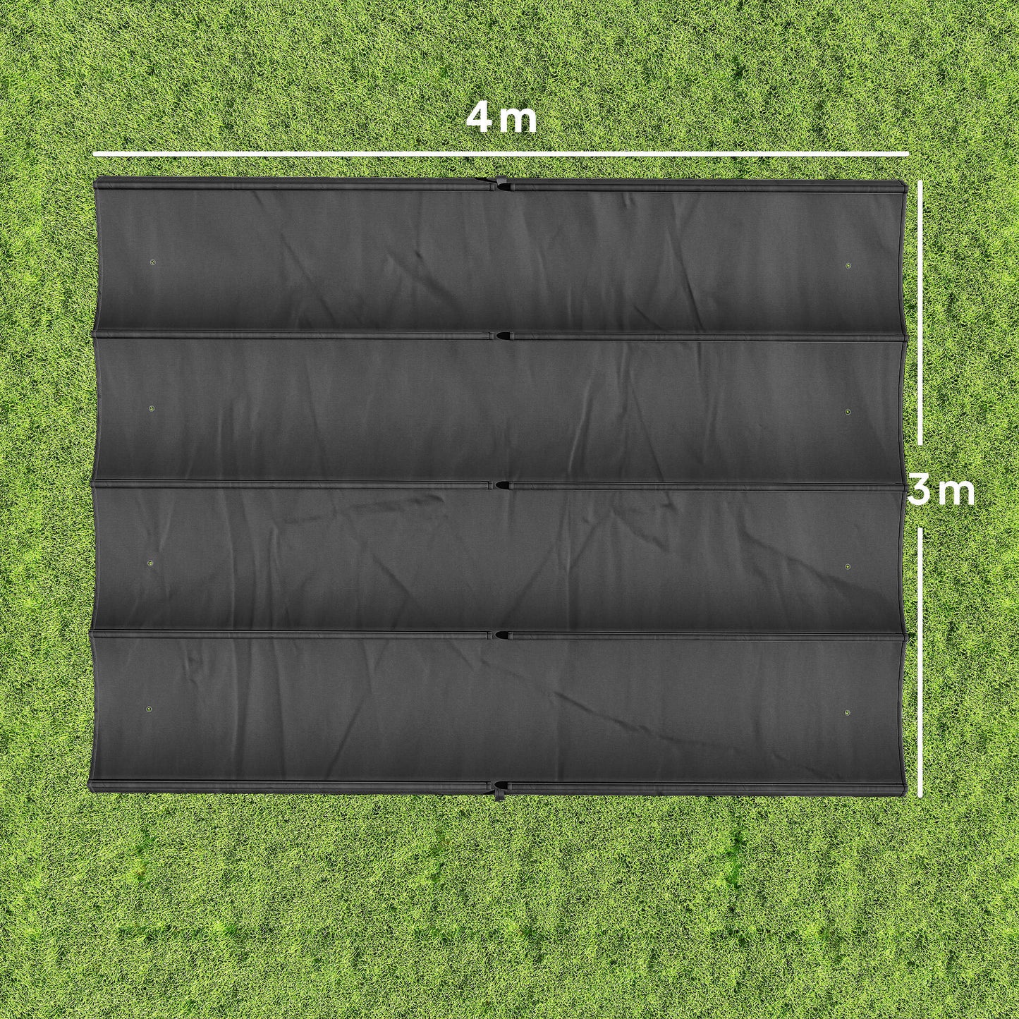 Retractable Pergola Canopy Only, 3.92 x 3.5 m, UV30+ Replacement Canopy Cover for 4 x 3 m Pergola, Dark Grey