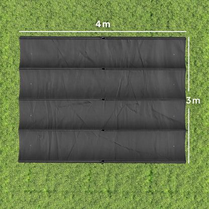 Retractable Pergola Canopy Only, 3.92 x 3.5 m, UV30+ Replacement Canopy Cover for 4 x 3 m Pergola, Dark Grey