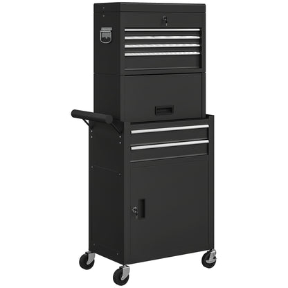 Three-Part Steel Locking Tool Chest - Black
