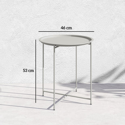 Steel Removable Tray Top Garden Table - White