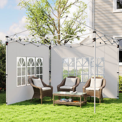 Gazebo Side Panels, Sides Replacement with Window for 3x3(m) or 3x4m Pop Up Gazebo, 2 Pack, White