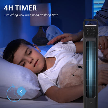 31" Oscillating Tower Fan with Remote Control, 4H Timer, 3 Speed 3 Modes