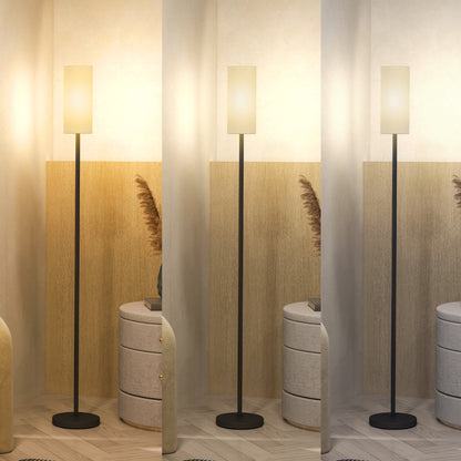Floor Lamp for Living Room, Modern Standing Lamp with Linen Shade & Foot Switch, Minimalist Tall Pole Lampshade for Bedroom