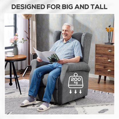 Power Lift Recliner Armchair, Electric Lift Chair for Elderly, Fabric Riser and Reclining Chair with Remote Control