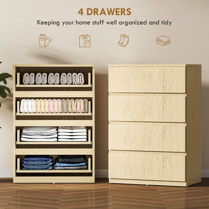 Chest of Drawers, 4-Drawer Storage Cabinets, Modern Dresser, Storage Drawer Unit for Bedroom
