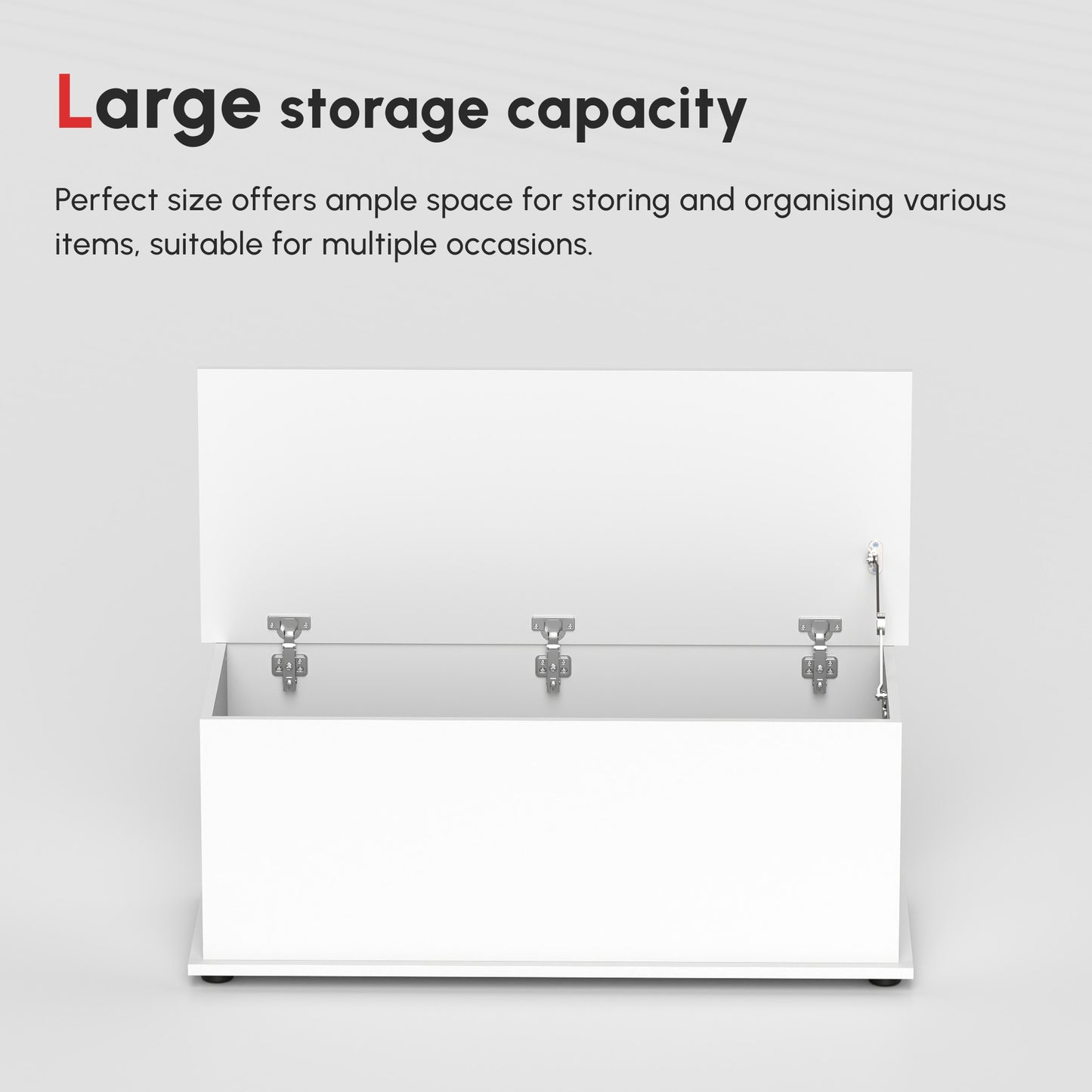 113L Storage Chest, Storage Box with Flip-Top Lid and 2 Safety Hinges, Storage Trunk for Living Room, Entryway