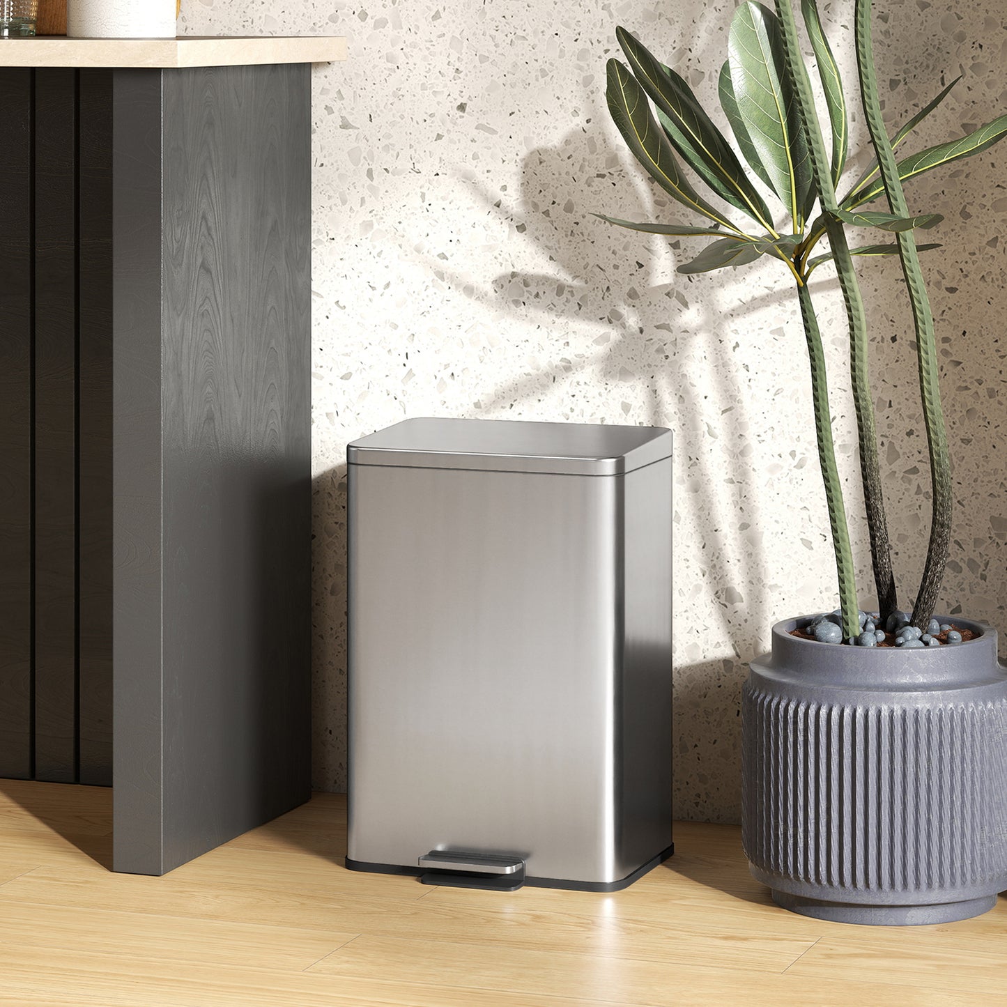 20L Kitchen Bin with Soft-Close Lid and Stay-Open Function