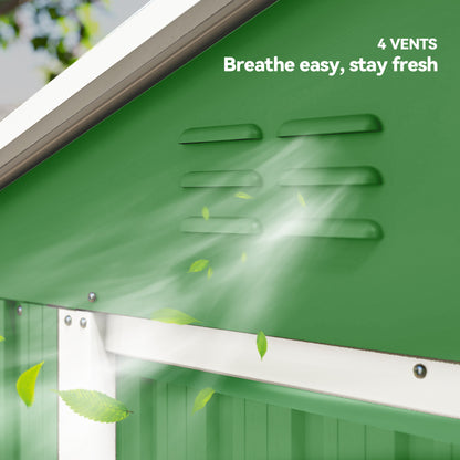 6.5 x 3.5ft Metal Garden Storage Shed - Green