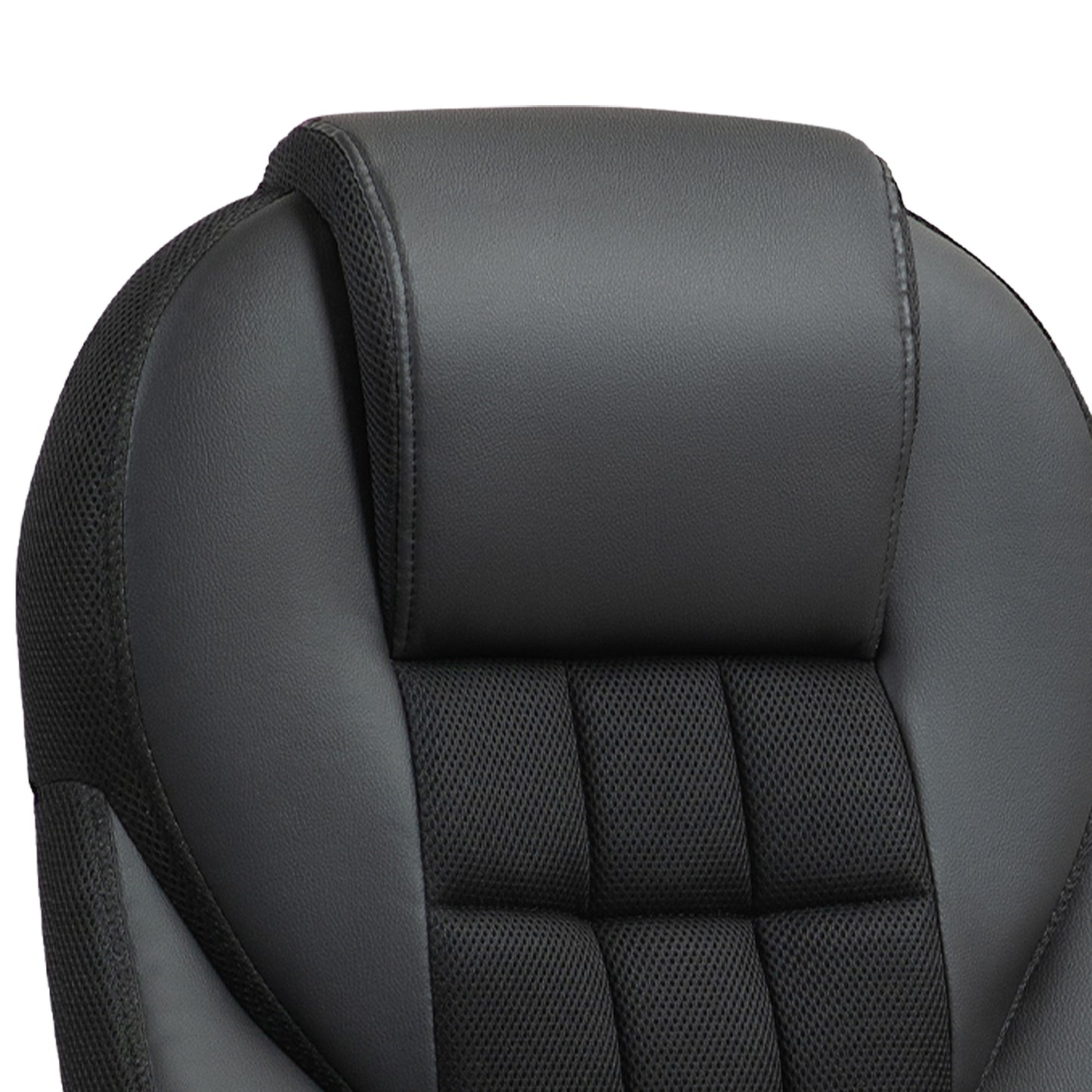 Faux Leather Office Chair with Tilt and PU Castors - Black