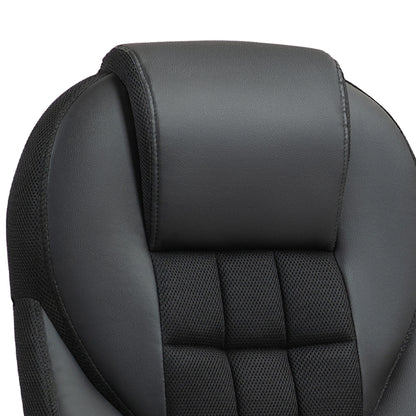 Faux Leather Office Chair with Tilt and PU Castors - Black