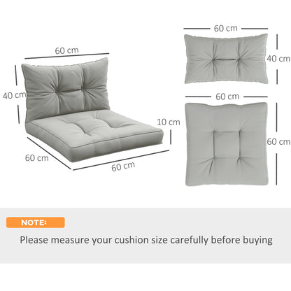4-Piece Seat Cushions Back Pillows Replacement, Patio Chair Cushions Set for Indoor Outdoor, Light Grey