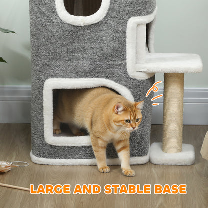 75 cm Cat Tree, Cat Tower Condo for Indoor Cats with Scratching Post, Jumping Platform, Grey