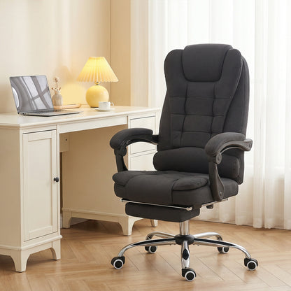 Six-Point Massage and Heated Office Chair with 135°Recline Back - Black