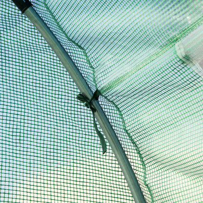 6 x 3 x 2 m Polytunnel Greenhouse with Roll-up Door and 12 Mesh Windows